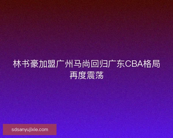 林书豪加盟广州马尚回归广东CBA格局再度震荡